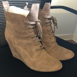 Dark Taupe Dolce Vita Suede Wedge (Grady)